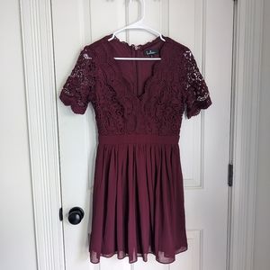 Lulu's Burgundy Lace Dress Size S